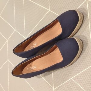 J.Crew Espadrille Wedges Navy Blue